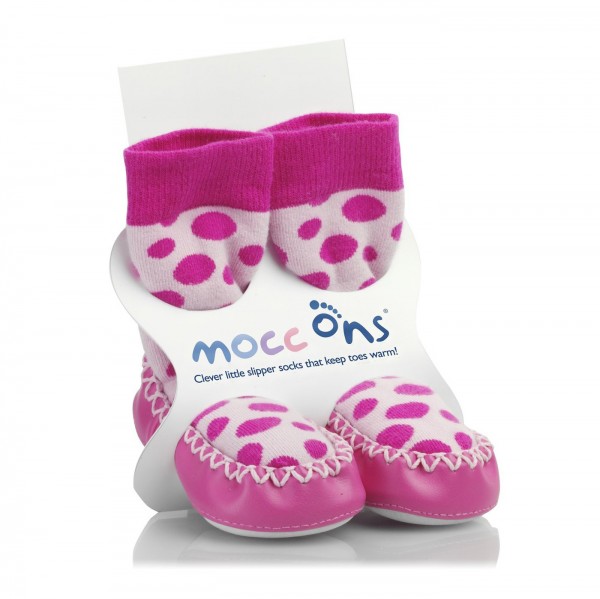 Sock Ons Mocc Ons Pink Spot