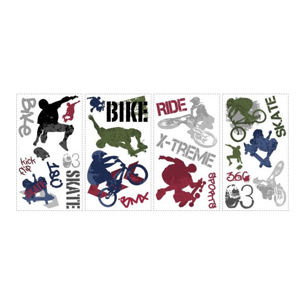 Extreme Sports Peel and Stick Wall Decals