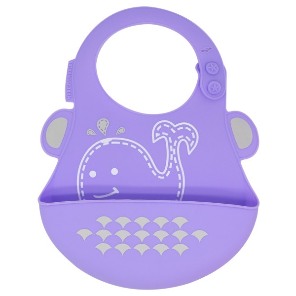 Marcus & Marcus Baby Bib - Willo Lilac Whale