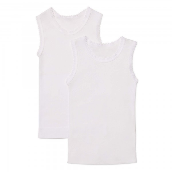 Marquise Singlet 2-Pack - White Size 1