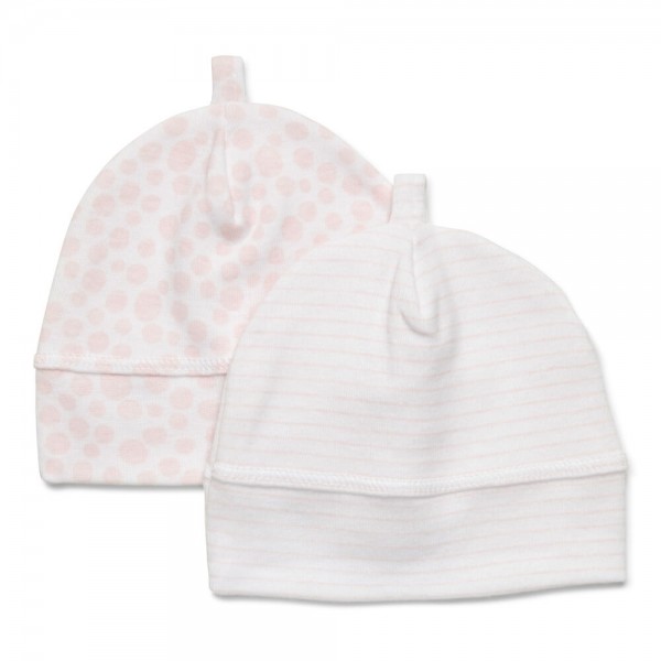 Marquise Beanie 2-Pack - Pink Stripe/Pink Dots Size 00000