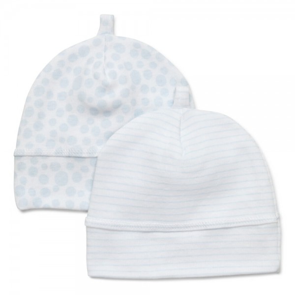 Marquise Beanie 2-Pack - Blue Stripe/Blue Dots Size 00000