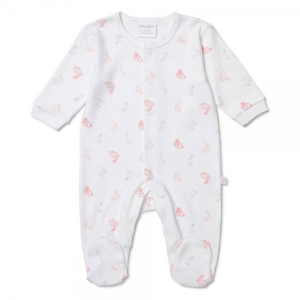 Marquise Footed Studsuit - Pink Bunny Size 0