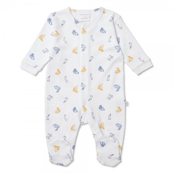 Marquise Footed Studsuit - Blue Bunny Size 000
