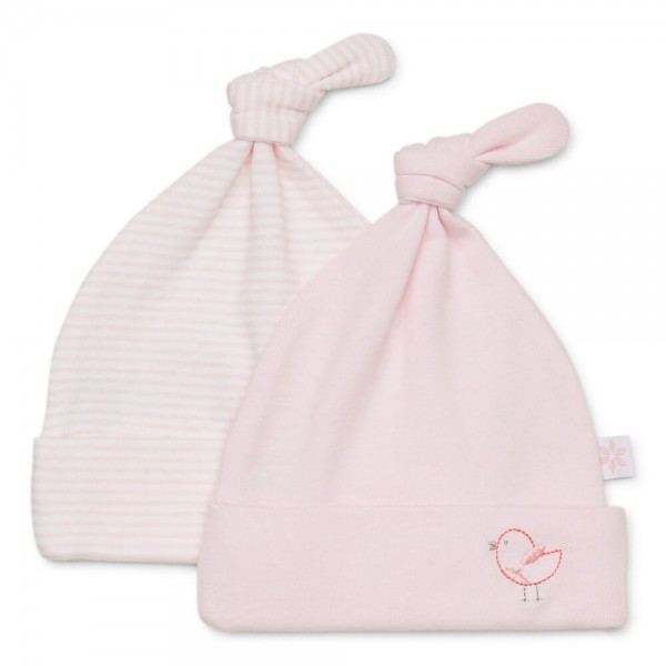Marquise Beanie 2-Pack - Pink Birdy/Pink Stripe Size Small