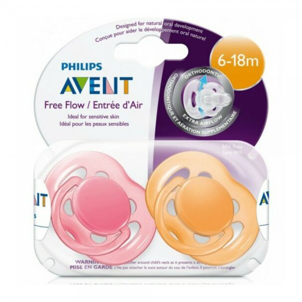 Philips Avent Soother Free Flow 6-18 Months 2 Pack