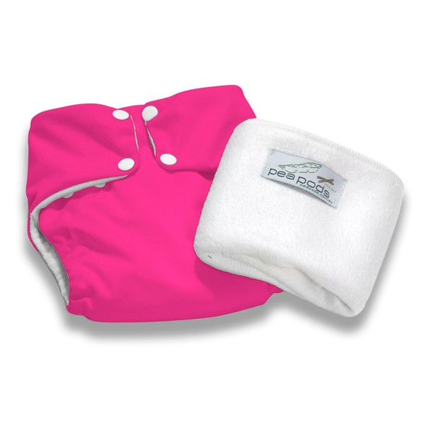 Pea Pods One Size Nappy - Hot Pink