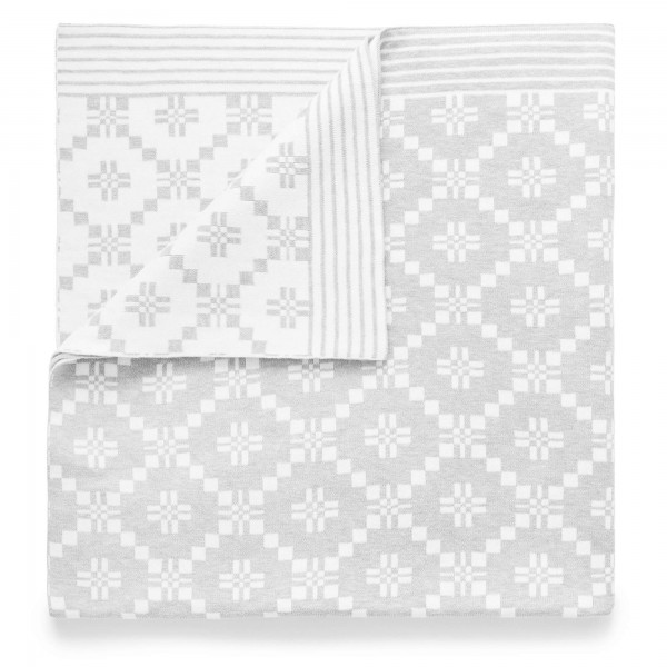 PureBaby Geometric Blanket - Pale Grey Geo Jacquard