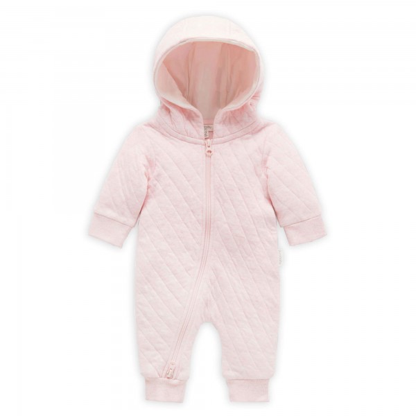 PureBaby Quilted Growsuit - Soft Pink Melange