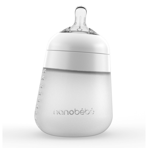 Nanobebe 270ml Flexy Silicone Bottle - White