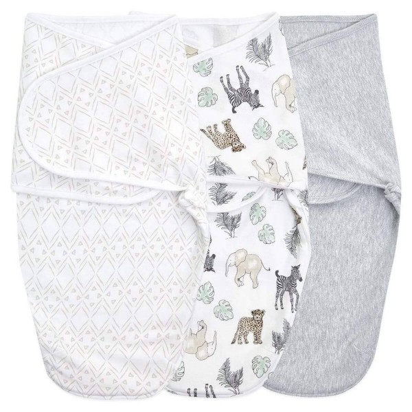 Aden & Anais Toile 0-3 Months 3 Pack Easy Swaddle Wraps