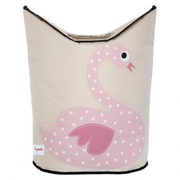 3 Sprouts Laundry Hamper - Pink Swan