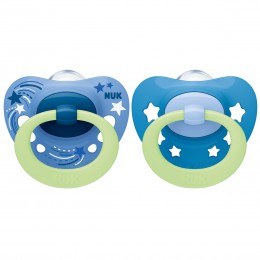NUK Signature Nights Silicone Soother 0-6 Months Boy