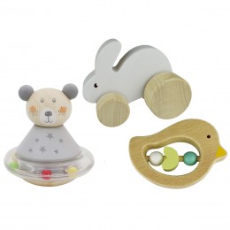 Calm & Breezy Baby Gift Set Bunny Bird Bear 3pcs