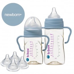 b.box Newborn Baby Bottle Set Lullaby Blue