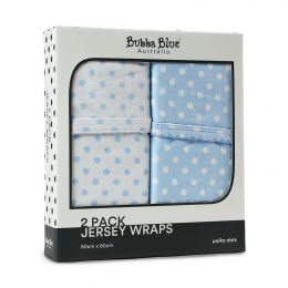 Bubba Blue 2 Pack Jersey Wraps - Blue Polka Dots