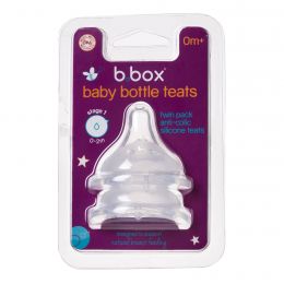 b.box PPSU Baby Bottle Silicone Teat Twin Pack Stage 1
