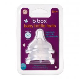 b.box PPSU Baby Bottle Silicone Teat Twin Pack Stage 3
