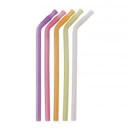 b.box Reusable Silicone Straw 5 Pack - Very Berry