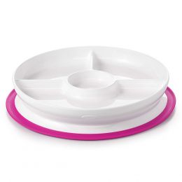 OXO Tot Stick & Stay Divided Plate - Pink