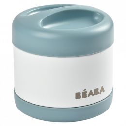 Beaba Stainless Steel Thermo-Portion 500ml - White/Baltic Blue