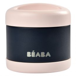 Beaba Stainless Steel Thermo-Portion 500ml - Light Pink/Night Blue