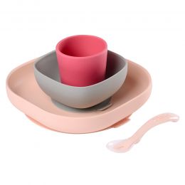 Beaba Silicone Suction Meal Set - Pink