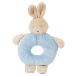 Bunnies By the Bay Ring Rattle Bud Bunny - Blue