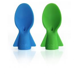 Cherub Baby Universal Food Pouch Spoons 2 Pack – Blue/Green