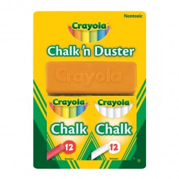 Crayola Chalk n Duster Set with 24 Chalk Sticks