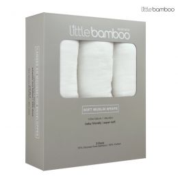 Little Bamboo Baby Muslin Wraps 3 Pack - Natural