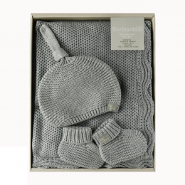 Little Bamboo Textured Knit Gift Set - Marle Grey