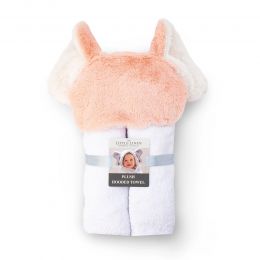 Little Linen Plush Hooded Towel - Soft Pink Elephant