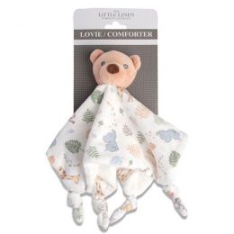 Little Linen Baby Comforter Toy/Security Blanket - Safari Bear