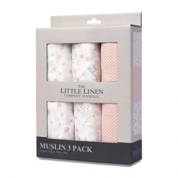 Little Linen Baby Muslin Wrap 3pk - Ballerina Bunny