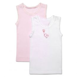 Marquise Singlet 2-Pack - White Birdy/Pink