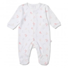 Marquise Footed Studsuit - Pink Bunny