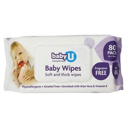babyU Baby Wipes Fragrance Free 80 Pack