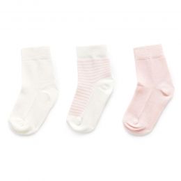 PureBaby 3 Sock Pack - Pale Pink