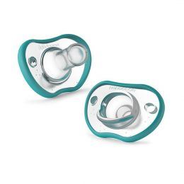 Nanobebe Flexy Pacifier Twin-Pack - Teal 0-3 Months