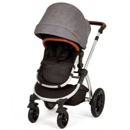 Ickle Bubba Stomp V3 All-in-One Pram Silver - Grey - Tan